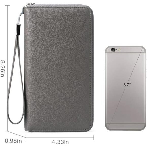 New Womens Wallet RFID Blocking Leather Zip Around Wallet Large Capacity - Picture 4 of 7